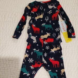 NWT: Cat and Jack 2 Piece Moose Pajama Set Size 12 months